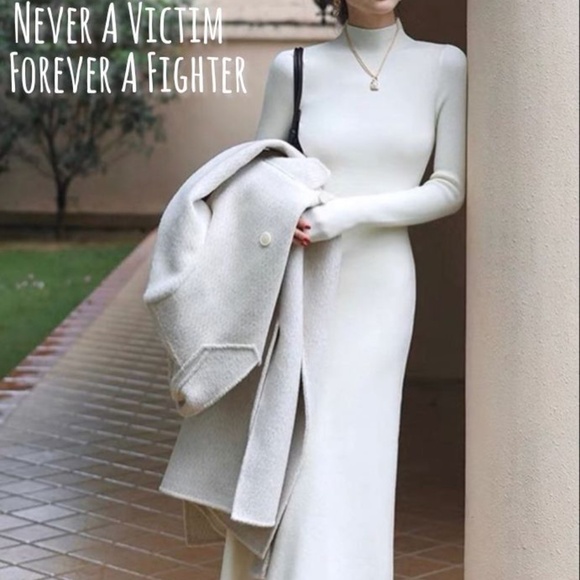 Almada Label Sue Cream coloured Wool maxi dress Size S - Picture 10 of 10